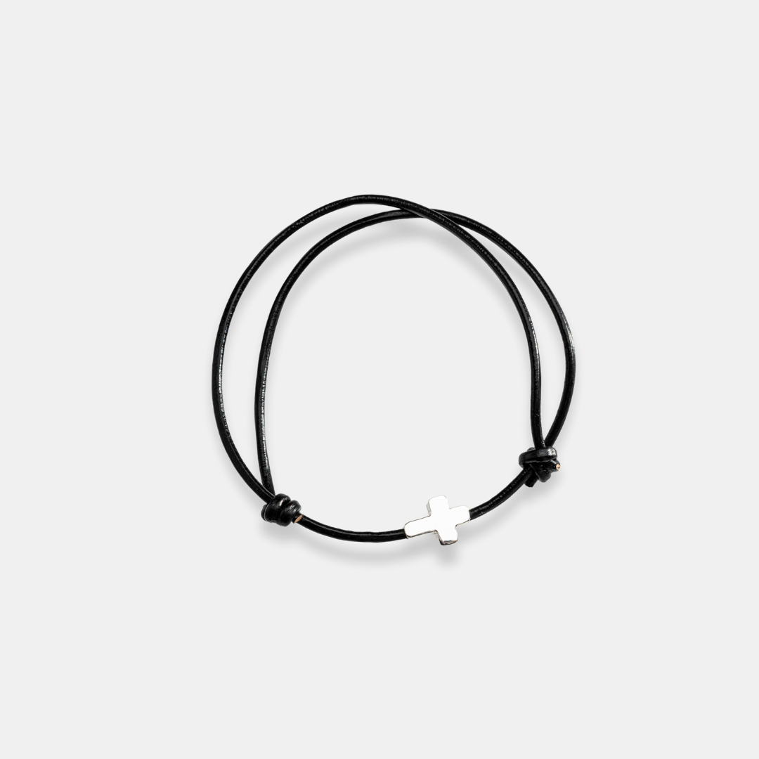 Pulsera de piel ajustable con dije